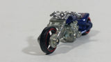 2008 Hot Wheels Customizers Corner Shop Blast Lane Motorcycle Dark Metalflake Blue Die Cast Toy Motorbike Vehicle - Treasure Valley Antiques & Collectibles