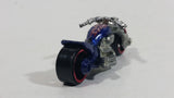 2008 Hot Wheels Customizers Corner Shop Blast Lane Motorcycle Dark Metalflake Blue Die Cast Toy Motorbike Vehicle - Treasure Valley Antiques & Collectibles