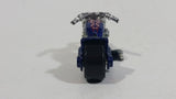 2008 Hot Wheels Customizers Corner Shop Blast Lane Motorcycle Dark Metalflake Blue Die Cast Toy Motorbike Vehicle - Treasure Valley Antiques & Collectibles