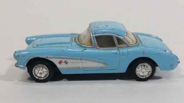 Kinsmart 1957 Chevrolet Corvette Light Blue 1/64 Scale Die Cast Toy Car Vehicle