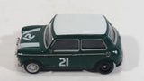 Hongwell Austin Morris Mini 7 Cooper Dark Green with White Stripes 1/72 Scale Die Cast Miniature Toy Car Vehicle