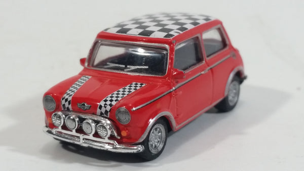 Hongwell Austin Morris Mini 7 Cooper Red with Checkered Roof 1/72 Scale Die Cast Miniature Toy Car Vehicle - Treasure Valley Antiques & Collectibles