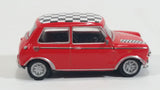 Hongwell Austin Morris Mini 7 Cooper Red with Checkered Roof 1/72 Scale Die Cast Miniature Toy Car Vehicle