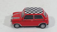 Hongwell Austin Morris Mini 7 Cooper Red with Checkered Roof 1/72 Scale Die Cast Miniature Toy Car Vehicle