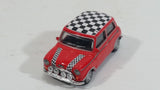 Hongwell Austin Morris Mini 7 Cooper Red with Checkered Roof 1/72 Scale Die Cast Miniature Toy Car Vehicle