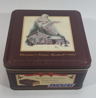 1993 Mars Snickers Chocolate Bar Christmas Norman Rockwell 1924 Brown Metal Tin Container Collectible