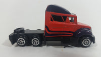 MotorMax Fast Lane Orange and Black Semi Tractor Truck No. K8 Die Cast Toy Car Rig Vehicle With Full MotorMax Address on base