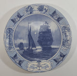 1996 Wedgwood Queen's Ware Shaw Maxton & Co Line "Ariel" Tall Sail Ship Blue and White Collector Plate