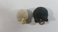 Very Cute Micro Mini Tiny Black and White Sheep Resin Figurines Set of 2 - Treasure Valley Antiques & Collectibles