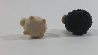Very Cute Micro Mini Tiny Black and White Sheep Resin Figurines Set of 2