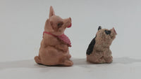Very Cute Micro Mini Tiny Pink Pigs Resin Figurines Set of 2 - Treasure Valley Antiques & Collectibles