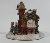 Winter Snow Village School Schoolhouse Building with Kids In Front Decorative Resin Ornament