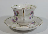 Vintage 1970s Royal Albert Flower of the Month Series September Michaelmas Daisy Bone China Tea Cup & Saucer Set