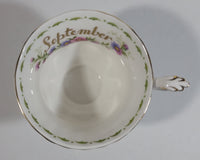 Vintage 1970s Royal Albert Flower of the Month Series September Michaelmas Daisy Bone China Tea Cup & Saucer Set