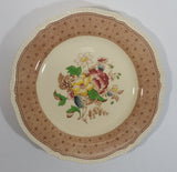 Vintage Ridgways Shelton England Plymouth Brown Color 9" Flower Decor Plate - Numbered