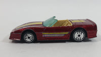 1989 Hot Wheels Speed Fleet Chevrolet Corvette Convertible Dark Red Die Cast Toy Car Vehicle