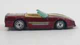 1989 Hot Wheels Speed Fleet Chevrolet Corvette Convertible Dark Red Die Cast Toy Car Vehicle