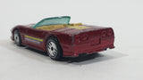 1989 Hot Wheels Speed Fleet Chevrolet Corvette Convertible Dark Red Die Cast Toy Car Vehicle