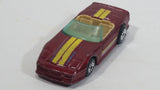 1989 Hot Wheels Speed Fleet Chevrolet Corvette Convertible Dark Red Die Cast Toy Car Vehicle