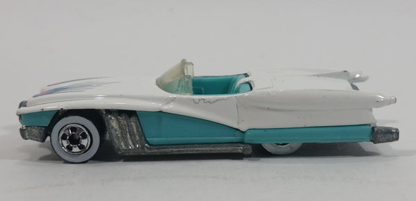 1991 Hot Wheels Street Beast White and Turquoise Die Cast Toy Car Vehicle