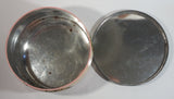 Vintage Pretty "English Garden" Flower Garden Themed Round Pink Tin Metal Container