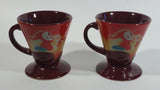 1999 Frangelico Linda Frichtel Music Jazzy Themed Dark Red Espresso Espresso Mug Cup Set of 2