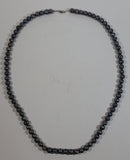 Iridescent Black Blue Red Shine 30" Tahitian Pearl Necklace