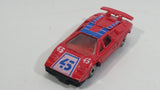 Rare Vintage Yatming Style Lamborghini Countach #45 Red Die Cast Toy Exotic Car Vehicle with Opening Rear Hood Made in Hong Kong