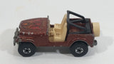 1983 Hot Wheels Jeep CJ-7 Brown Die Cast Toy Car Vehicle