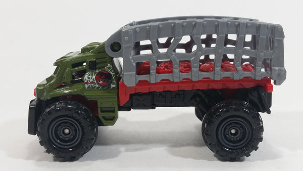 2015 Matchbox Jurassic World Mauler Hauler Truck Olive Green Die Cast Toy Car Vehicle