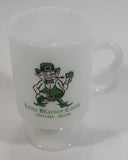 Vintage Little Blarney Castle Portland Oregon Leprechaun Irish Themed Milk Glass Coffee Mug Souvenir Travel Collectible