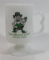 Vintage Little Blarney Castle Portland Oregon Leprechaun Irish Themed Milk Glass Coffee Mug Souvenir Travel Collectible