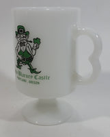 Vintage Little Blarney Castle Portland Oregon Leprechaun Irish Themed Milk Glass Coffee Mug Souvenir Travel Collectible