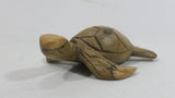 Light Green Colored Small Turtle Tortoise Wood Carved Animal Figure