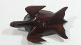 Dark Brown Colored Small Turtle Tortoise Wood Carved Animal Figure