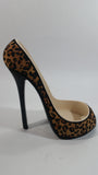 Wild Eye Designs High Heel Stiletto Leopard Print Fabric Covered Ceramic Shoe Shaped Wine Bottle Holder