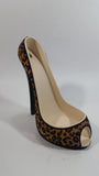 Wild Eye Designs High Heel Stiletto Leopard Print Fabric Covered Ceramic Shoe Shaped Wine Bottle Holder