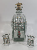 Holmegaard Juleflaske Christmas Themed Clear Glass Decanter Bottle with 2 Glasses