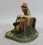 Vintage 1973 Naturecraft "Solitude" Man On A Bench No. 836 Hand Painted Stoneware Sculpture