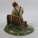 Vintage 1973 Naturecraft "Solitude" Man On A Bench No. 836 Hand Painted Stoneware Sculpture