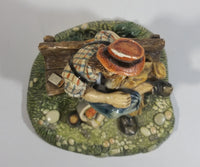 Vintage 1973 Naturecraft "Solitude" Man On A Bench No. 836 Hand Painted Stoneware Sculpture