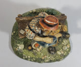 Vintage 1973 Naturecraft "Solitude" Man On A Bench No. 836 Hand Painted Stoneware Sculpture