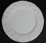 Franco Giroogi by Quadrifoglio White Embossed Roses 10 1/2" Dinner Plate Made in Italy