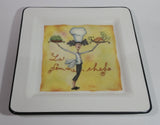 Brunelli Made in Italy "La Femme Chef" Square Pasta Salad Lady Chef 10" Dinner Serving Plate