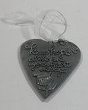 "Keep hope alive in your heart always" Nature Spring Themed Heart Shaped Hanging Metal Ornament with White Ribbon - Treasure Valley Antiques & Collectibles