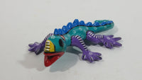 Colorfully Hand Painted Ceramic Lizard Gecko Ornament Folk Art