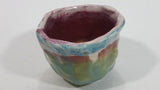 Uniquely Shaped Colorfully Hand Painted Hand Made Pottery Bowl