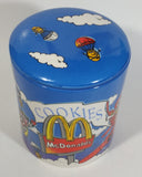 Rare 2002 McDonald's Restaurants Ceramic Round Canister Shaped Sky Blue Cookie Jar