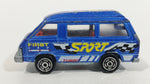 Vintage Majorette Toyota Lite Ace Van No. 216 Blue 1/52 Scale Die Cast Toy Car Vehicle with Opening Rear Door