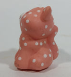 Vintage 1982 A.G.C. Strawberry Shortcake White Spotted Pink Kitty Cat Hard Rubber Toy Figure